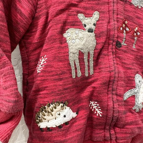 Next Red Woodland Hoodie Sweatshirt & Grey Skirt Outfit - Picture 4 of 11